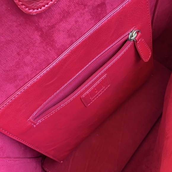 Red leather-look tote bag - Picture 5 of 10